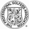 Image of official PGA logo included in the header of kelly bridges golf website