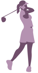 Silouette Image of a Lady Golfer Swinging a club