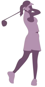 Silouette Image of a Lady Golfer Swinging a club