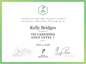 TPI Certificate golf level 2